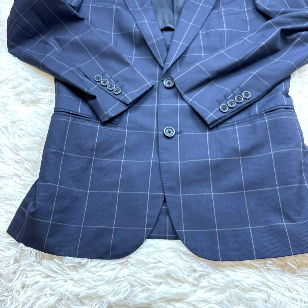 ポールスミス スーツ セットアップ super120's チェック ネイビーM