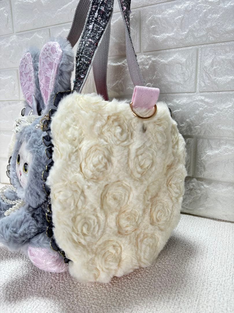 黒*こ様 コヤンイサムチョン　ハンドメイド　ファーバッグ　ギムくん　グレーうさぎ