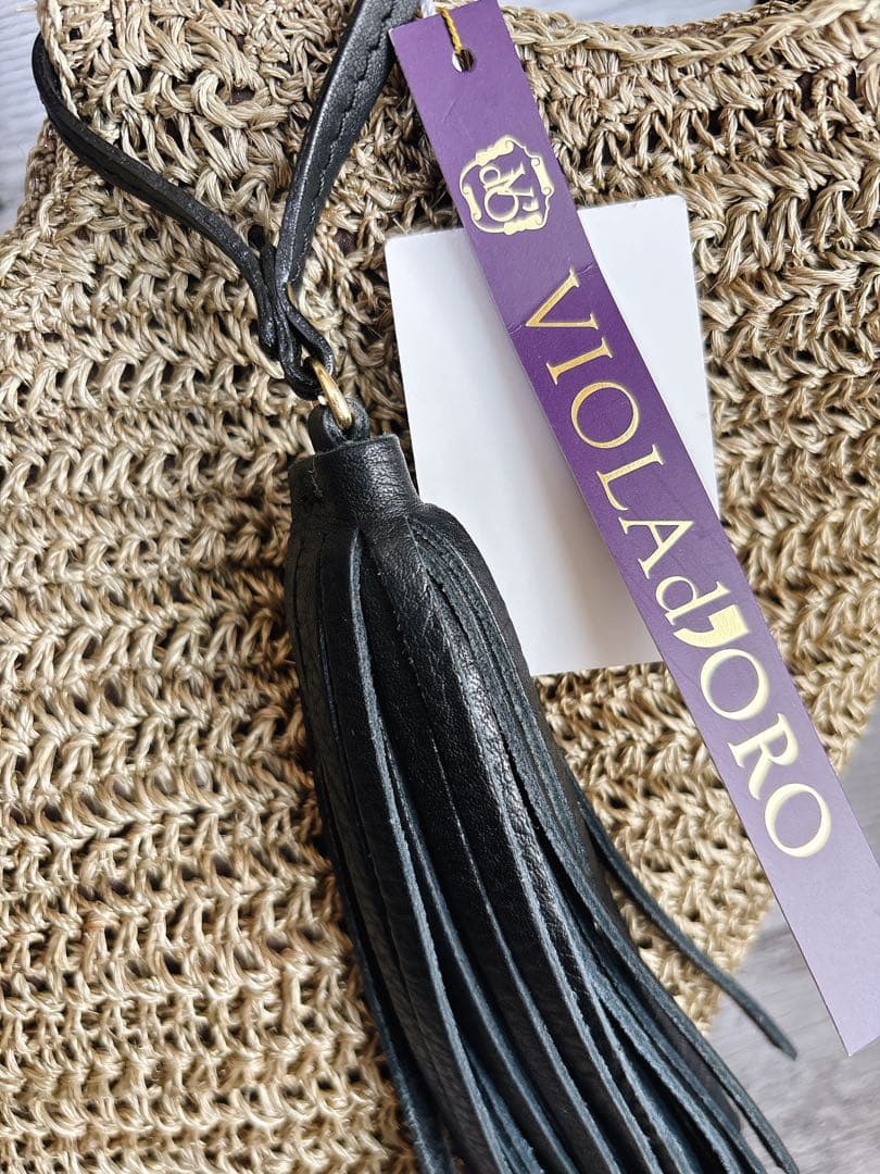 【新品】VIOLADORO かごバッグ レザーハンドル