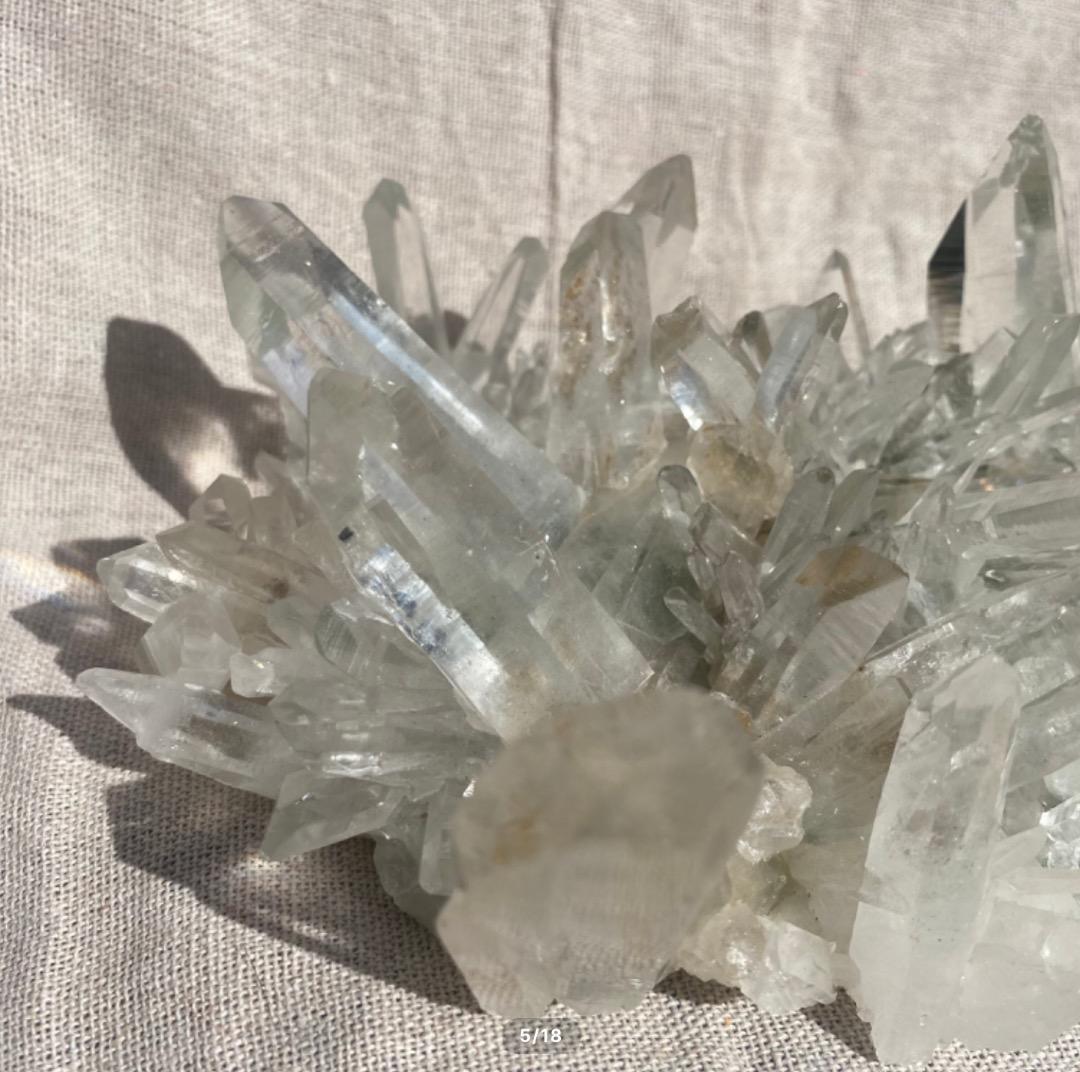 【ヒマラヤ水晶 インド マニハール産 ♡ 水晶クラスター】クローライト付き