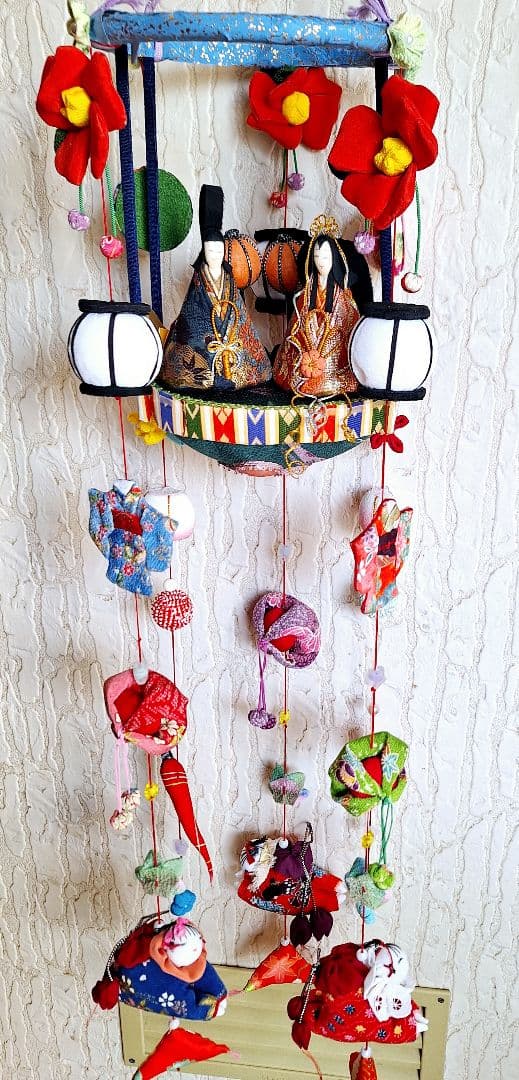 押し絵、タペストリ－、フレ－ム、「雛人形吊るし飾り」