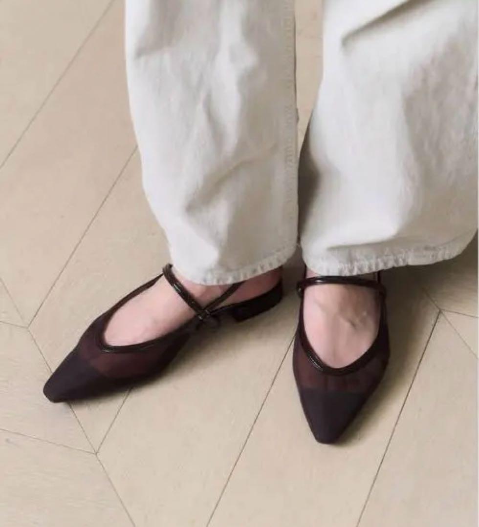 LE TALON シアーストラップスリングバック ブラウン 23