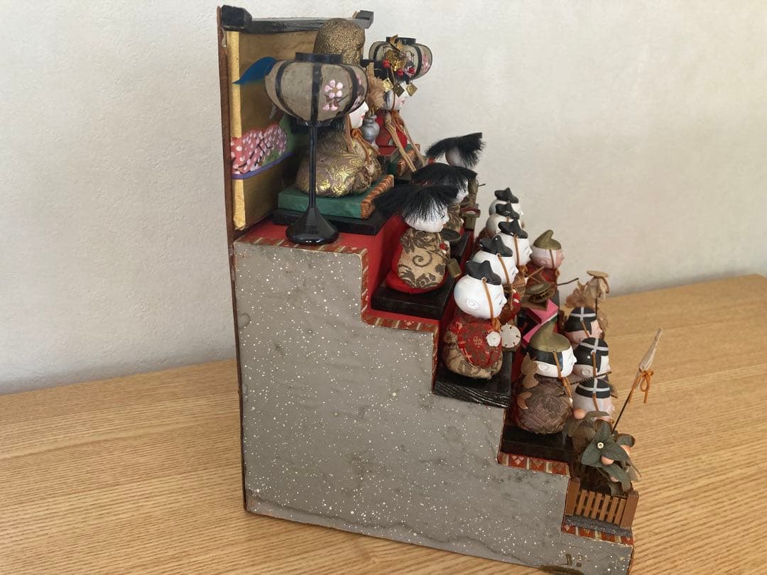 木目込み雛人形　五段飾り　豆雛　15人揃い