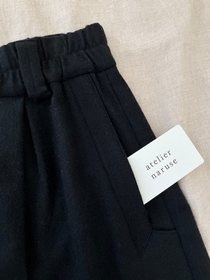 atelier naruseアトリエナルセ◼︎ウールフラノガウチョパンツ◼︎ブラック
