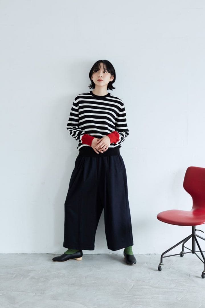 atelier naruseアトリエナルセ◼︎ウールフラノガウチョパンツ◼︎ブラック