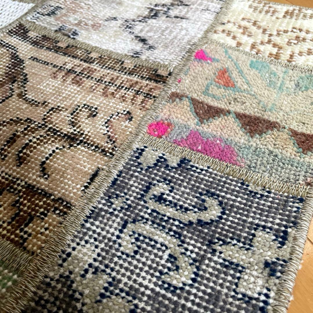 62×119 あると便利なパッチワークラグ　トルコヴィンテージラグ