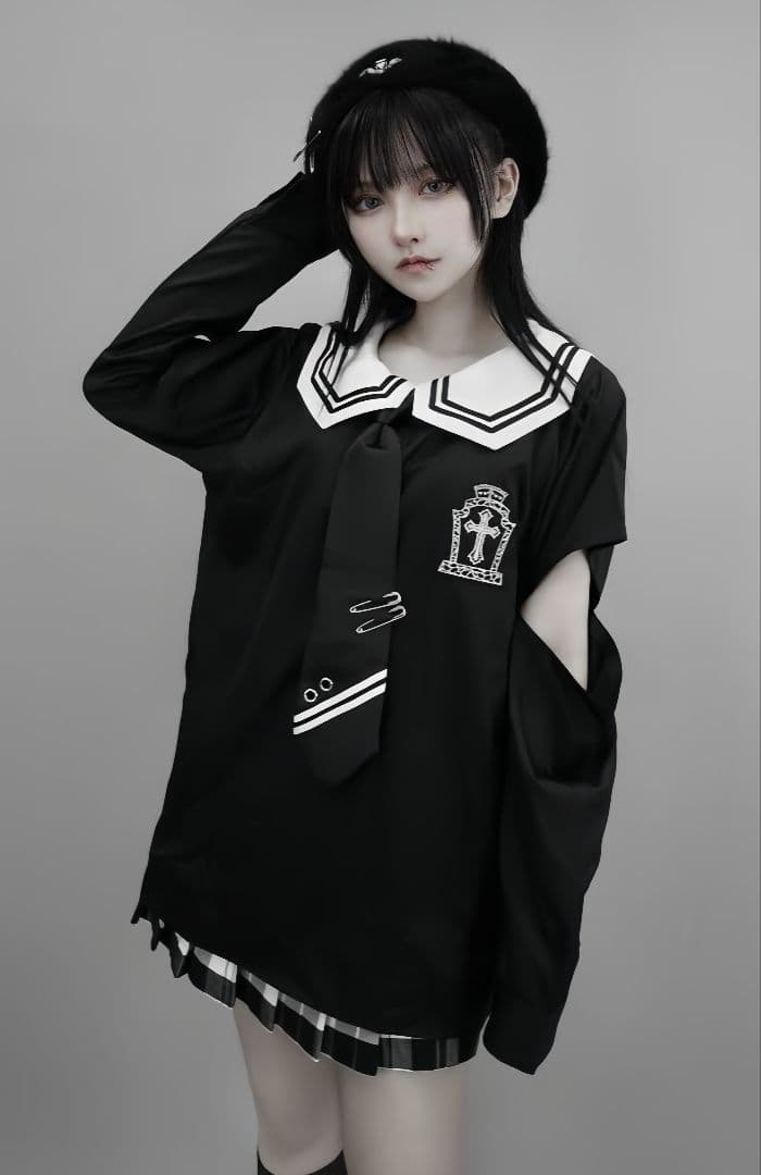 正規品　Lサイズ　Gothic セーラーシャツ【Black】 地雷系　ゴシック