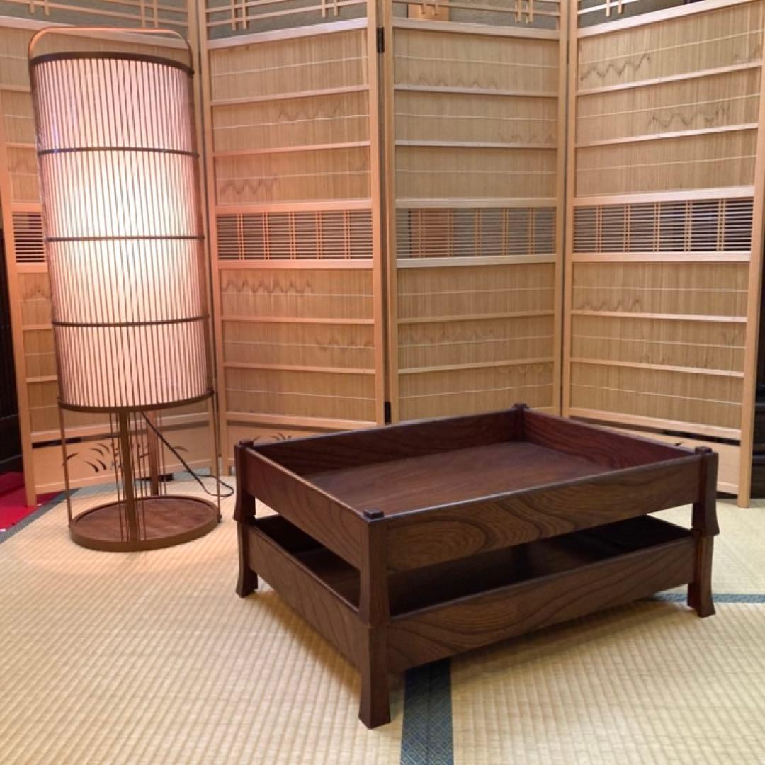 衣装盆 乱れ箱 脱衣籠 2段 棚 ラック 木製 櫓 脚付き 旅館 和風 レトロ