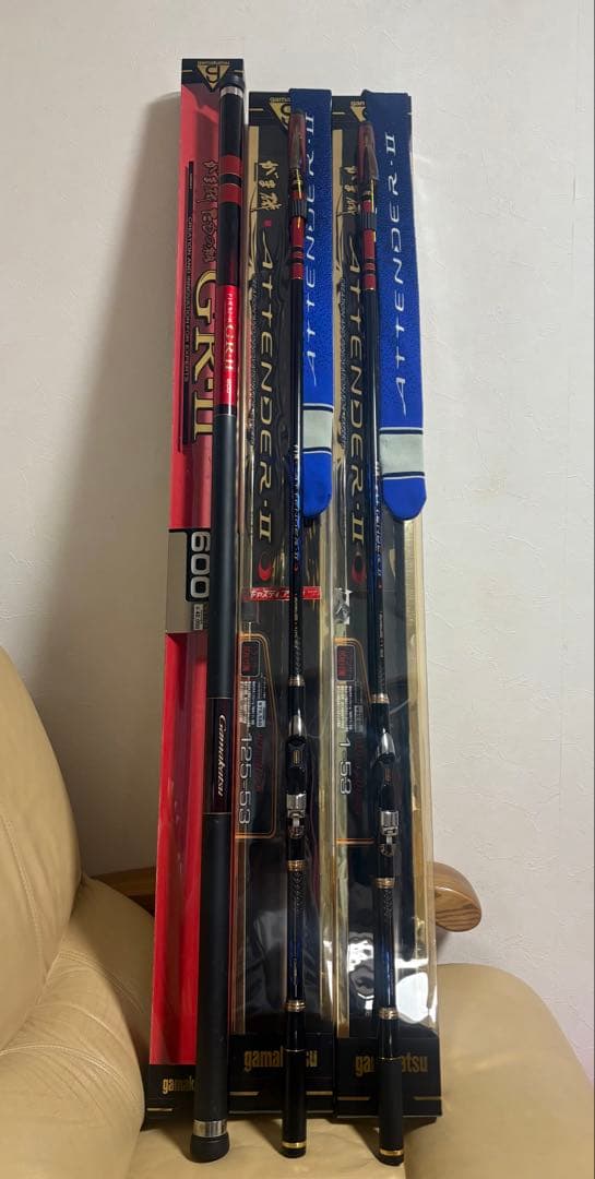 がまかつ　がま磯　アテンダーⅡ 2本 たもの柄セット　サンライン　釣研　釣武者