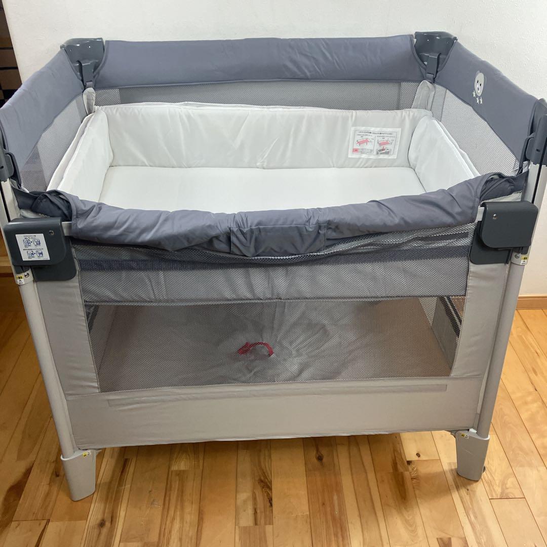 【極美品・良品】アップリカ ココネルエアーベビーベッド グレーベアー