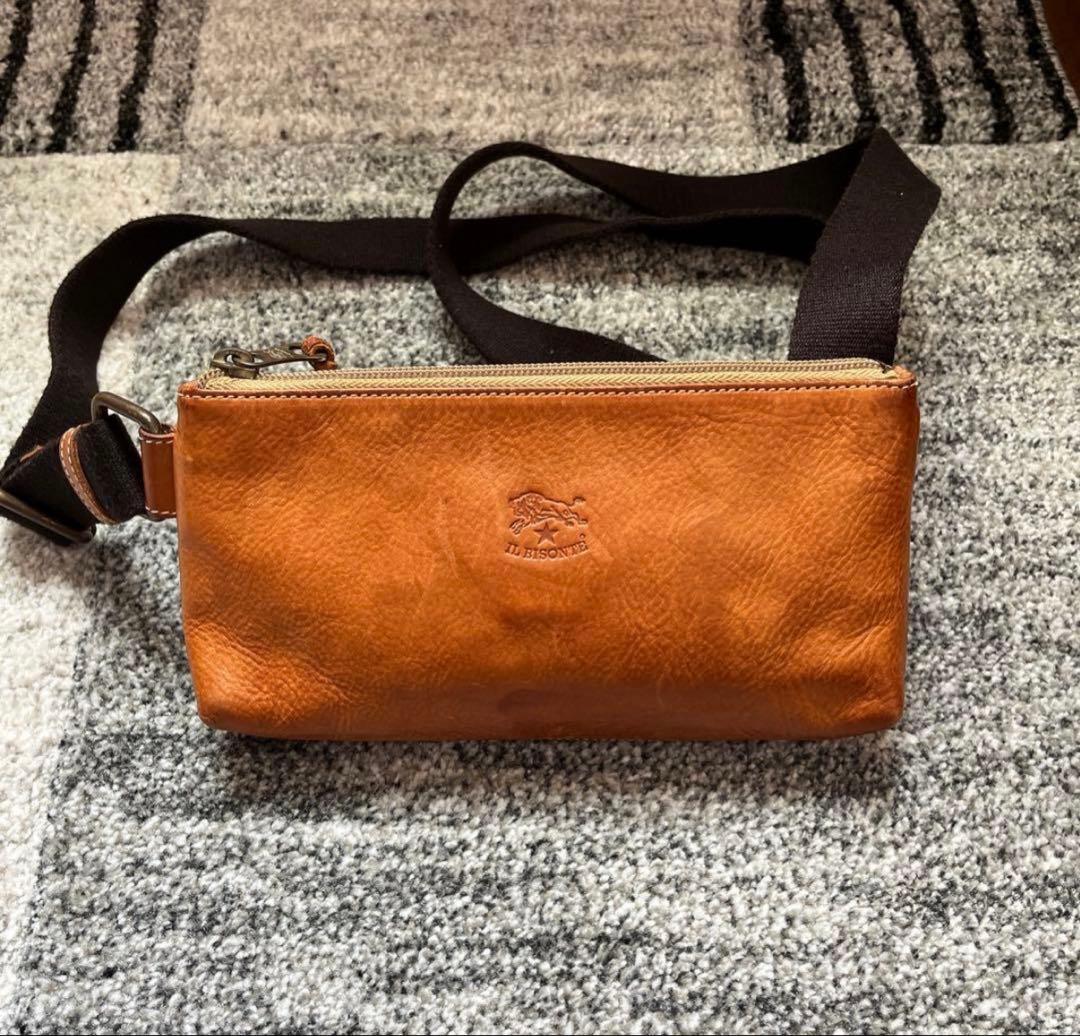 押*切様 イルビゾンテ ショルダーバッグ クロスボディバッグ　ヌメ　刻印