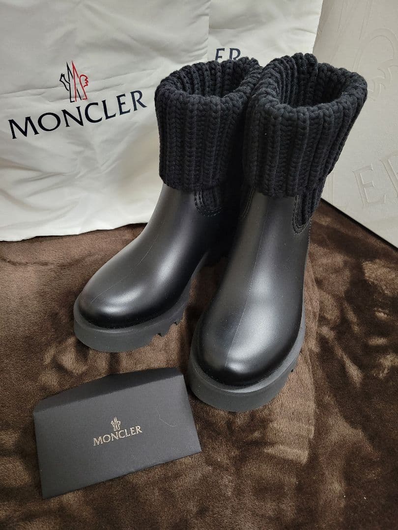 moama‼️人気MONCLER ニットブーツ TG37 黒 定番⭐
