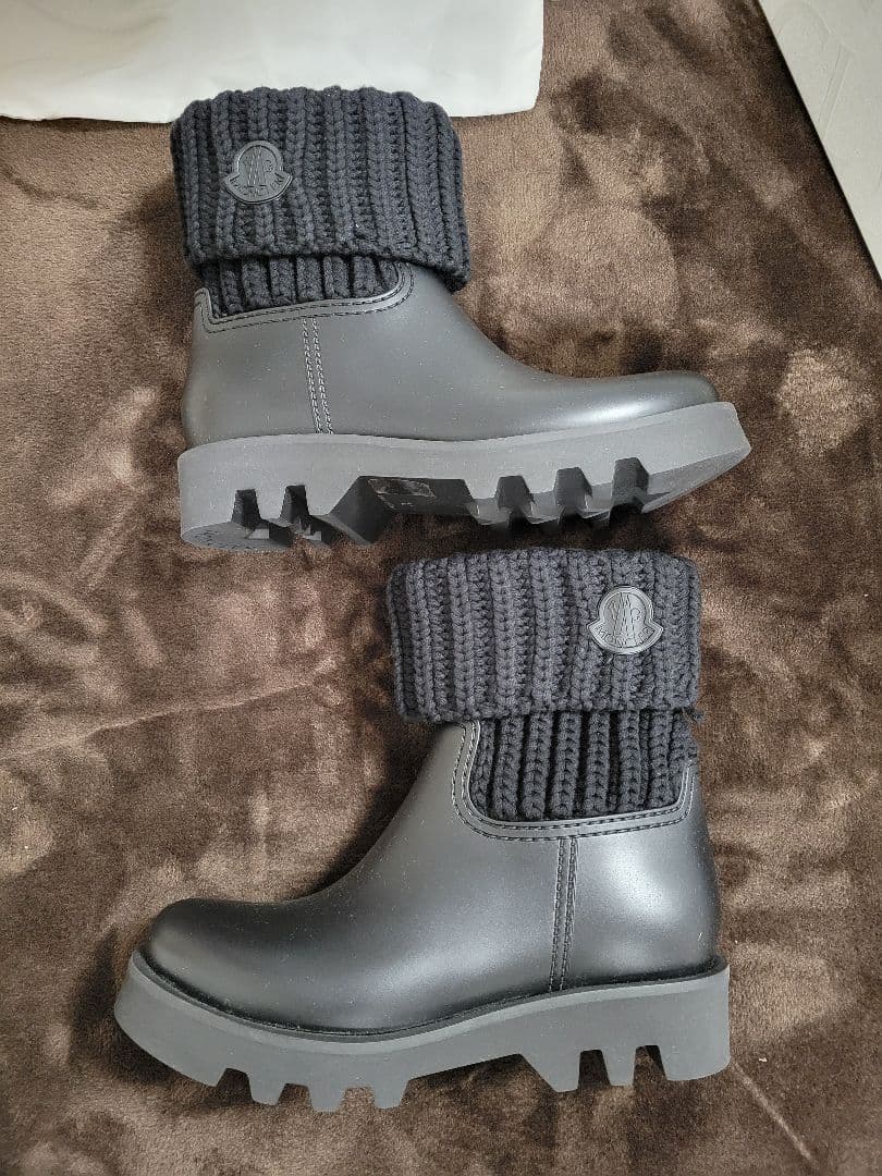 moama‼️人気MONCLER ニットブーツ TG37 黒 定番⭐