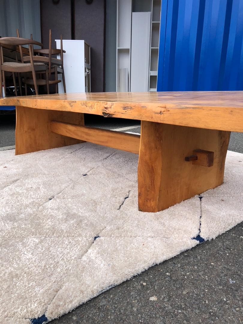 【福岡市限定】1枚板座卓 くさび打ち ローテーブル センターテーブル