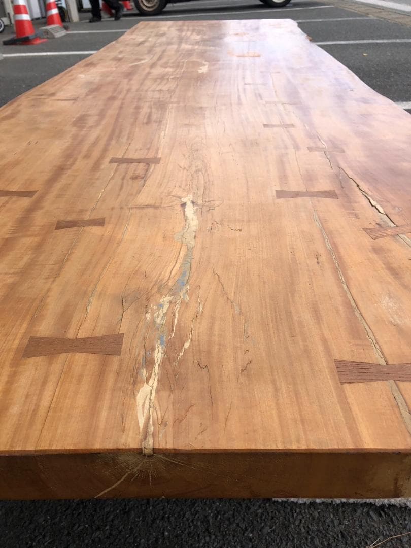 【福岡市限定】1枚板座卓 くさび打ち ローテーブル センターテーブル