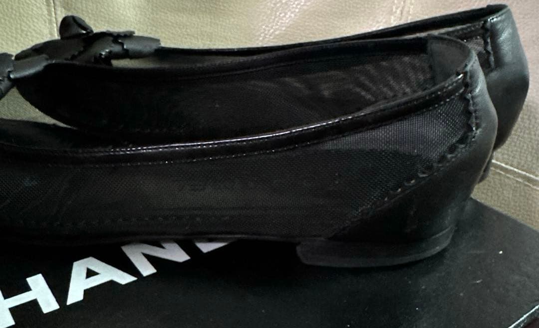 朝まで‼️美品✨本物CHANEL✨素敵なカメリア♡フラットシューズ❤ココマーク