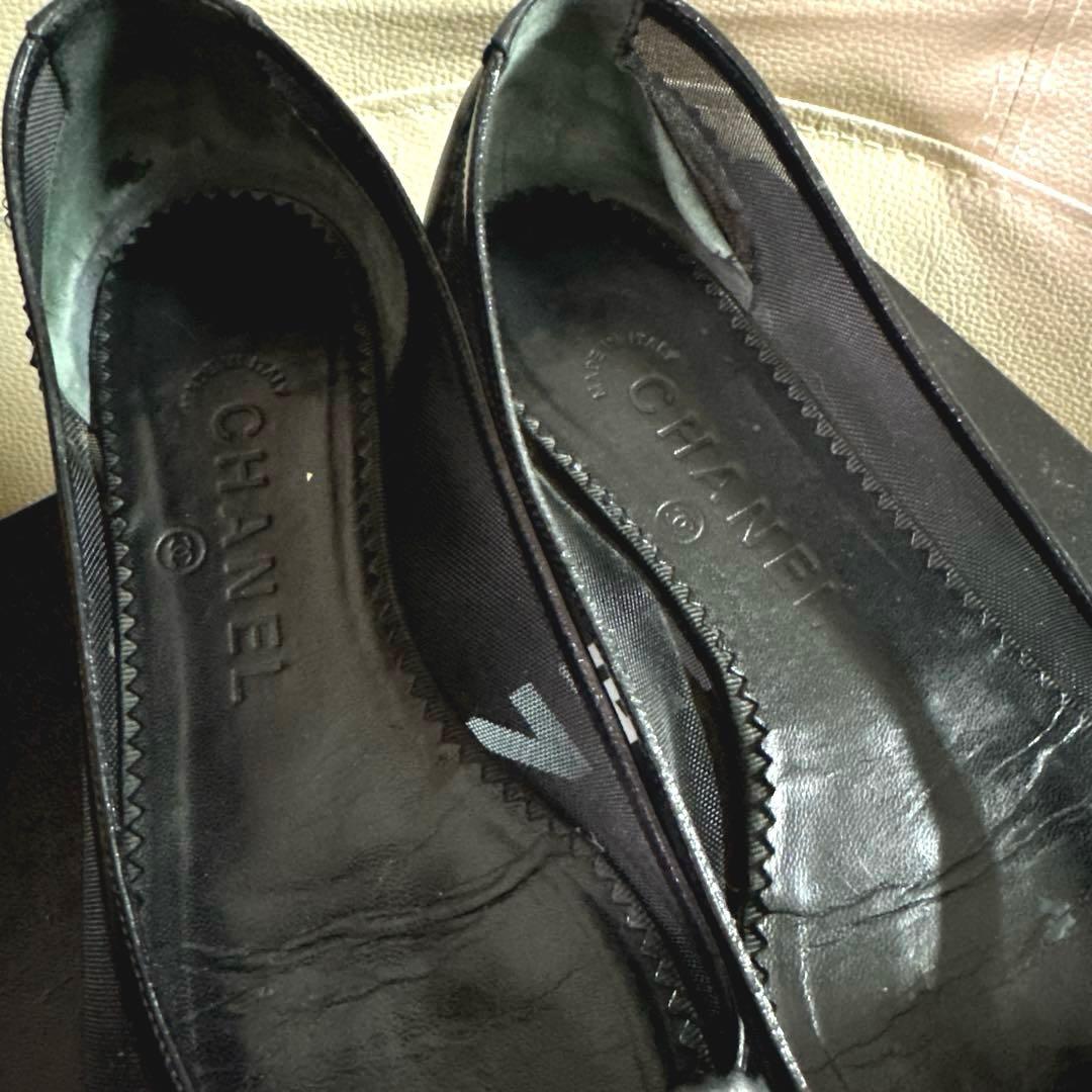 朝まで‼️美品✨本物CHANEL✨素敵なカメリア♡フラットシューズ❤ココマーク