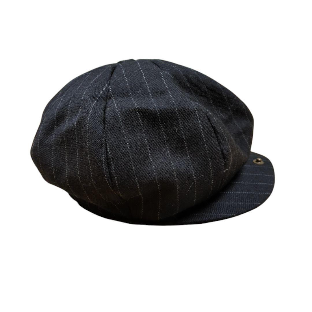 美品 GANGSTERVILLE ウール ストライプ キャスケット ブラック M