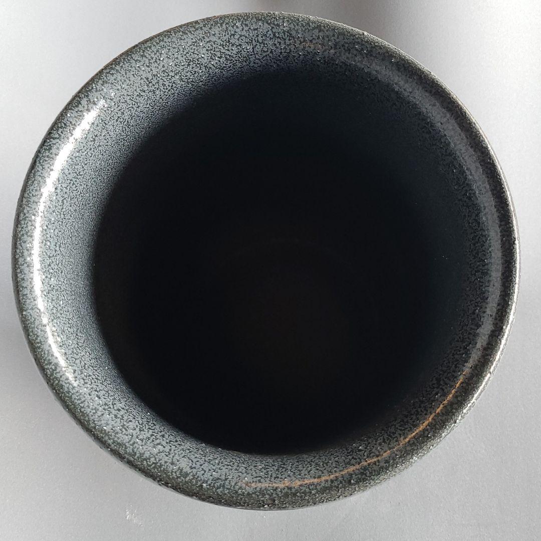 信楽焼傘立て  紺ストライプ  高さ４５cm