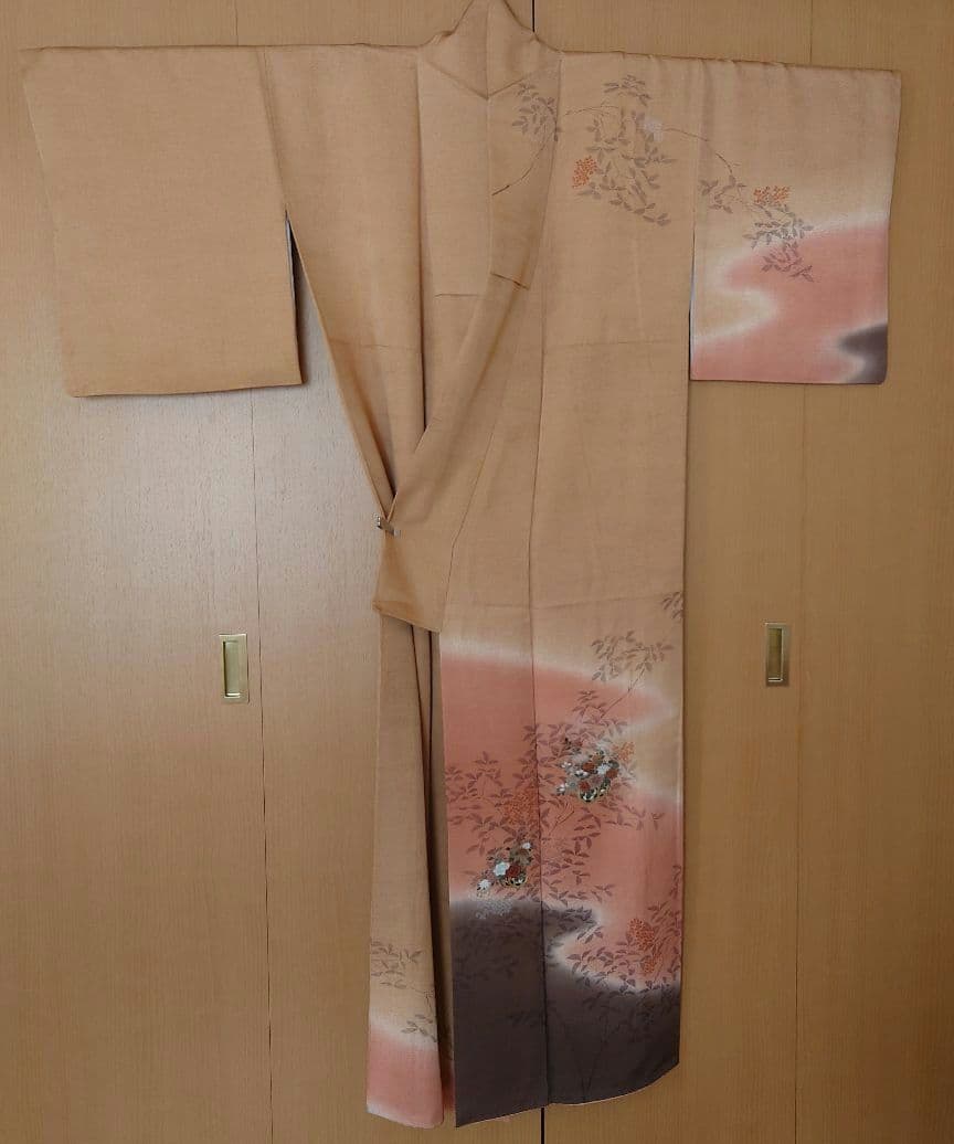 【美品】訪問着フルセット　正絹　袷　手描き　駒刺繍　金銀彩　唐織六通袋帯