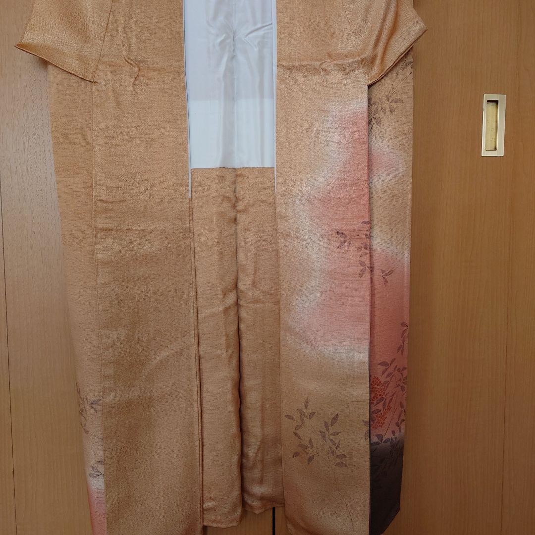 【美品】訪問着フルセット　正絹　袷　手描き　駒刺繍　金銀彩　唐織六通袋帯