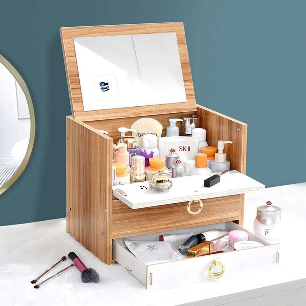 化粧品収納ボックス 組み立て式 メイクボックス 2段式 収納ボックス