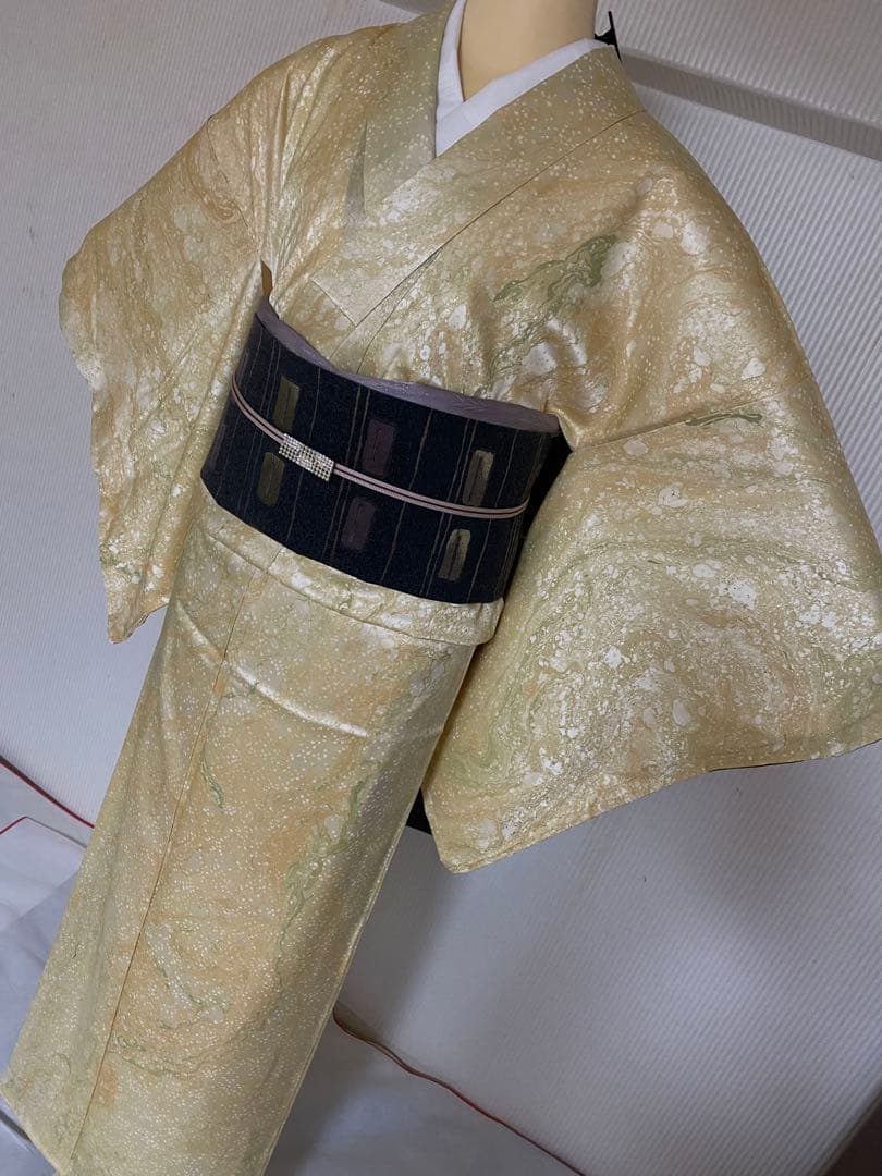 トールサイズ　小紋 正絹　未使用　しつけ付　着丈174 裄71