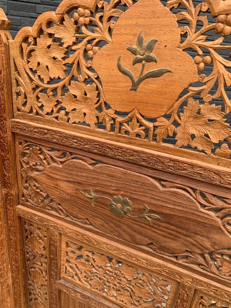 木彫り　間仕切り　パーテーション　木製　引き取り限定