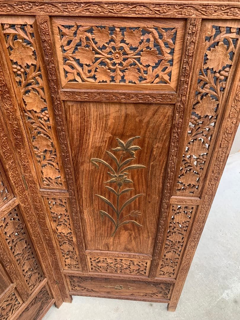 木彫り　間仕切り　パーテーション　木製　引き取り限定