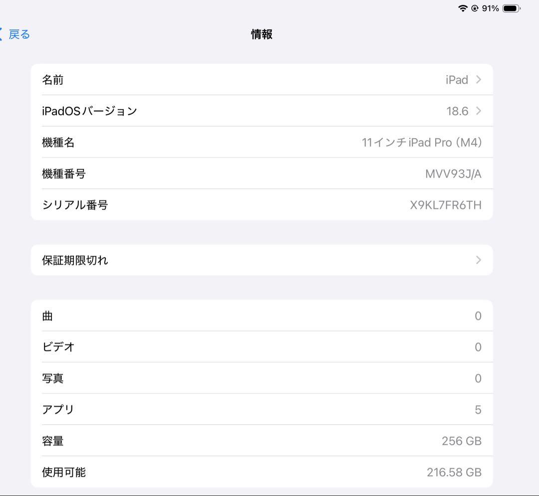 【最安値】iPad Pro11インチ 第5世代 M4チップ