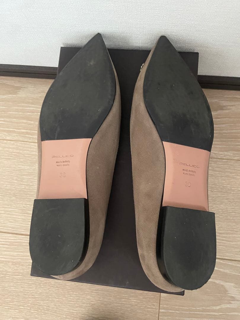 PELLICO ビジュー付きフラットシューズ グレー