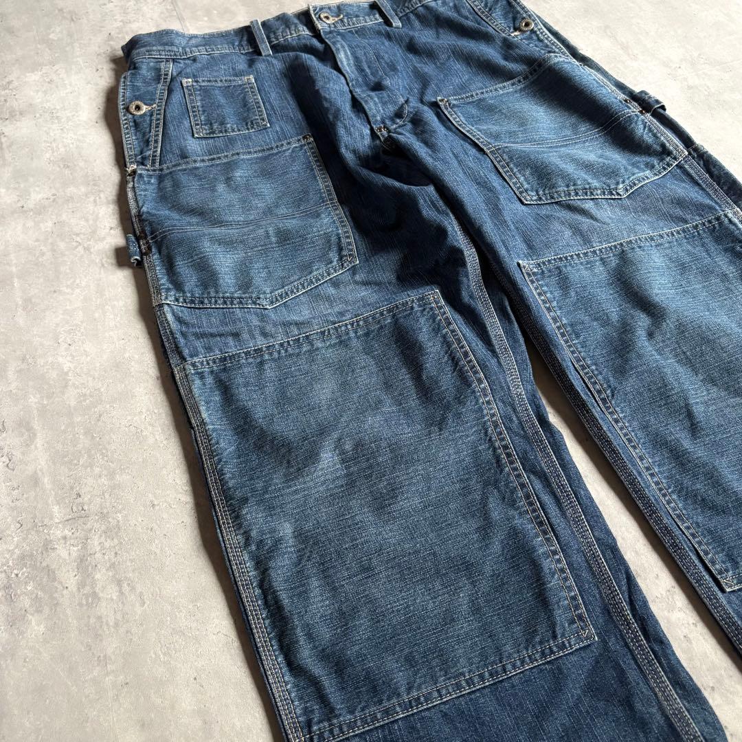 【90s polo jeans】バギーデニムパンツ　ダブルニー　極太　y2k
