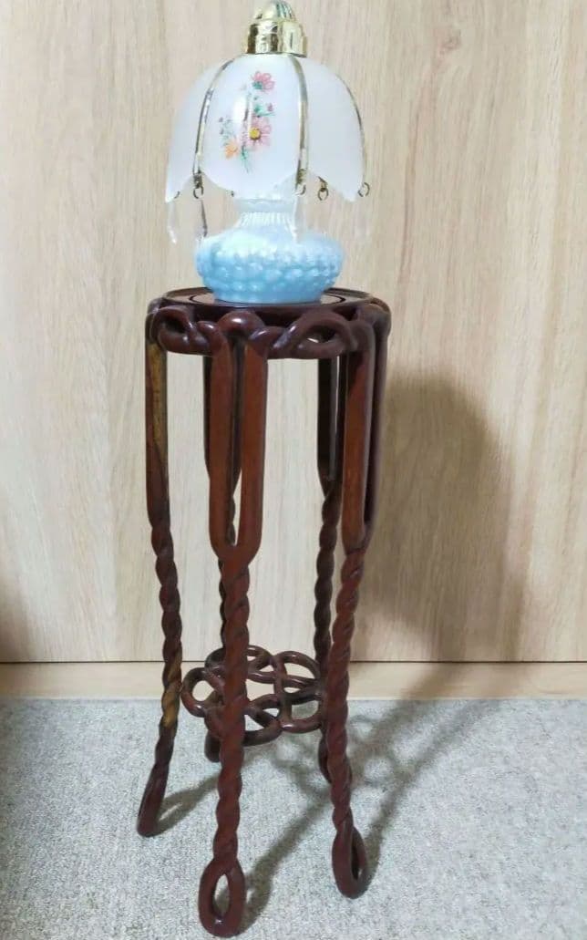 最終セール中❗中国伝統工芸美術　ミニ高卓捻り足花台　天然花梨材