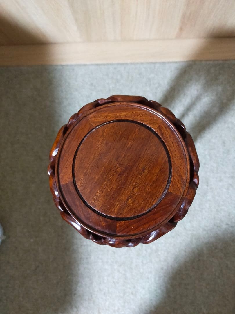 最終セール中❗中国伝統工芸美術　ミニ高卓捻り足花台　天然花梨材