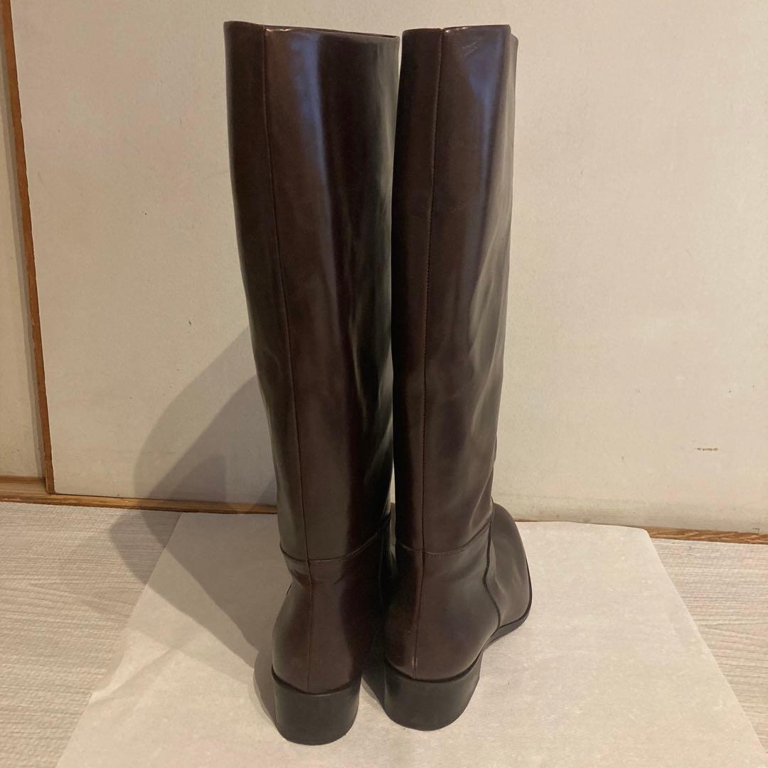 MachiYou　FOXEYダークブラウン レザー ロングブーツ