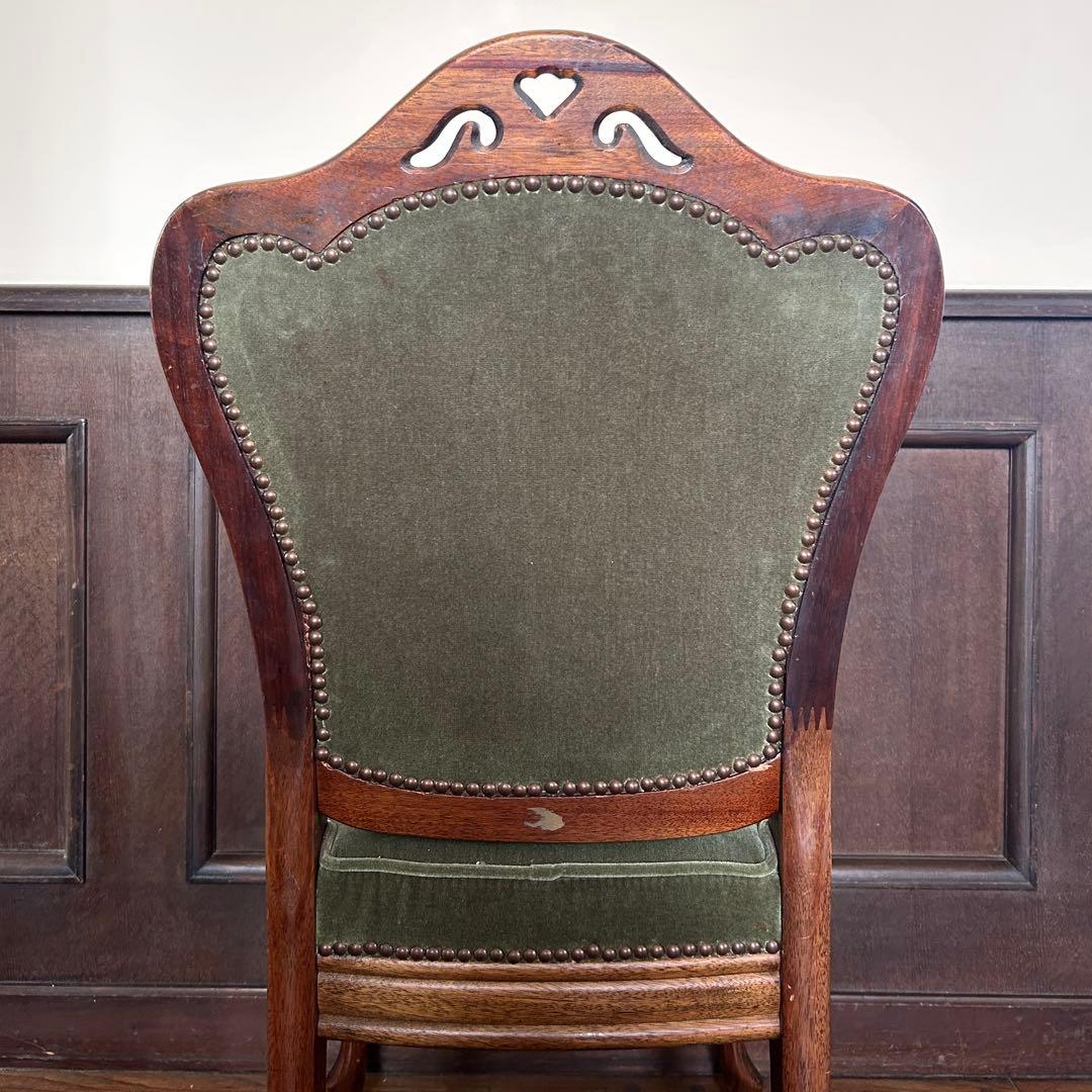 アンティーク 猫足 ベロアチェア/ベルベットチェア no.01