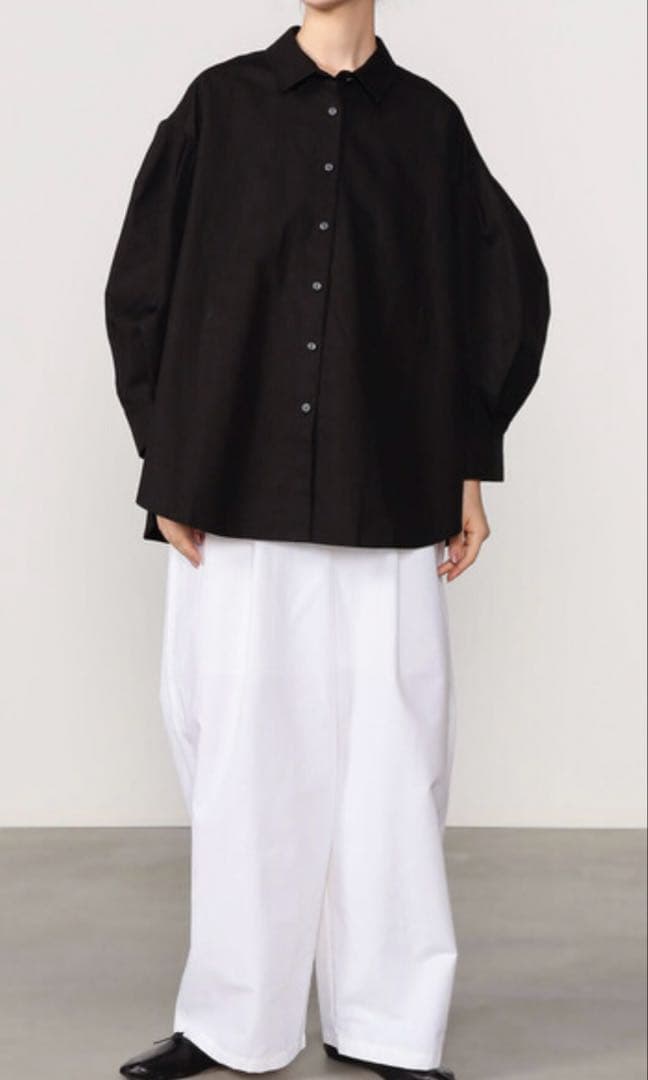 【美品】eunoia ユノイア full sleeve shirt ブラック