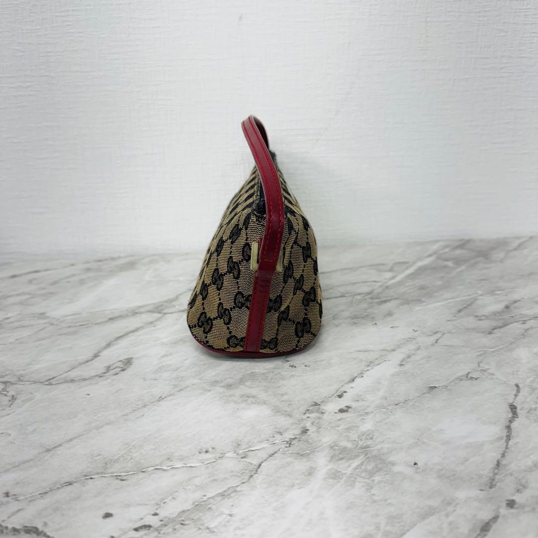 ✨GUCCI✨グッチ✨GG✨レッド✨アクセサリーポーチ✨キャンバス✨ハンドバッグ