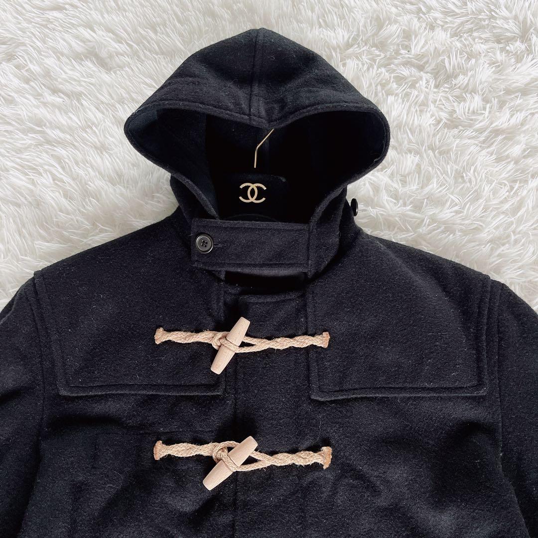 【MHL. 】ダッフルコート ウール メルトン生地 ブラック L サイズ