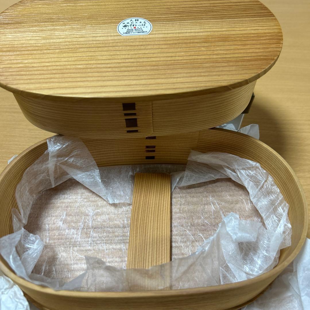 新品未使用❣️大館工芸社 秋田杉 曲げわっぱ 小判 弁当 大