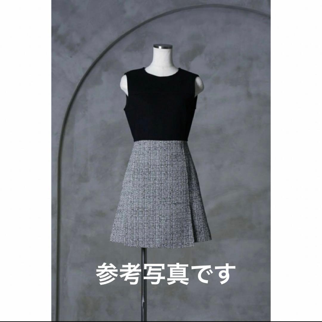 sheller シェリエ　ウールツイードドッキングドレス　黒