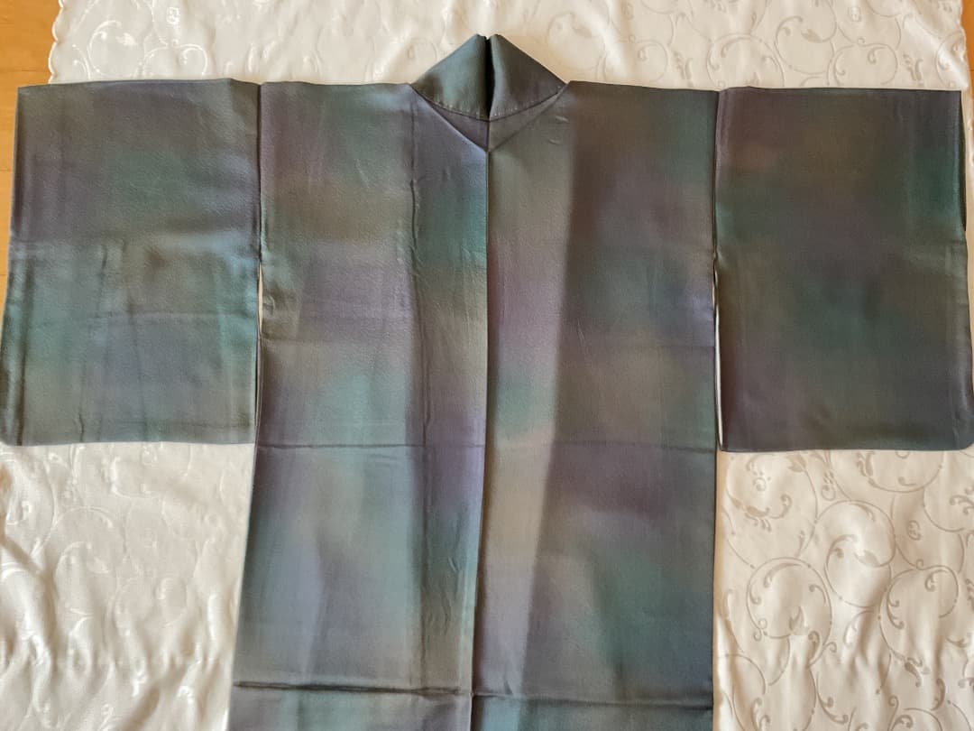 ぼかし染め　無地　着物　切り嵌め 名物裂　名古屋帯　帯締め　フルセット　正絹