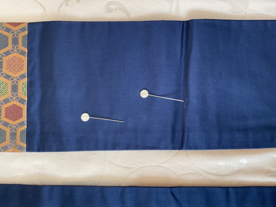 ぼかし染め　無地　着物　切り嵌め 名物裂　名古屋帯　帯締め　フルセット　正絹