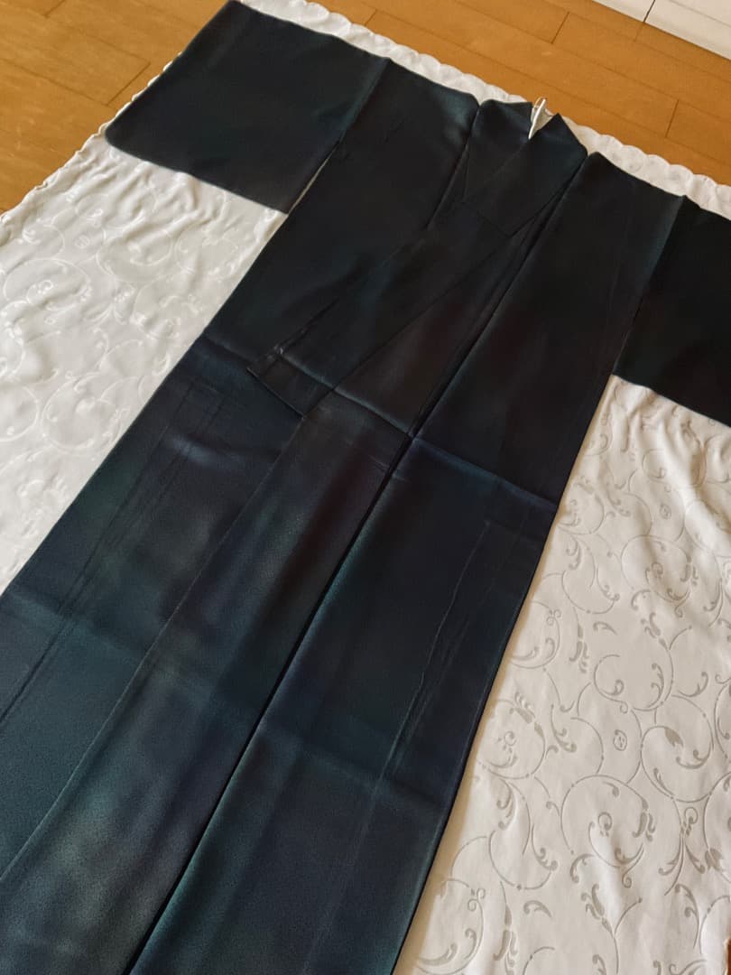 ぼかし染め　無地　着物　切り嵌め 名物裂　名古屋帯　帯締め　フルセット　正絹