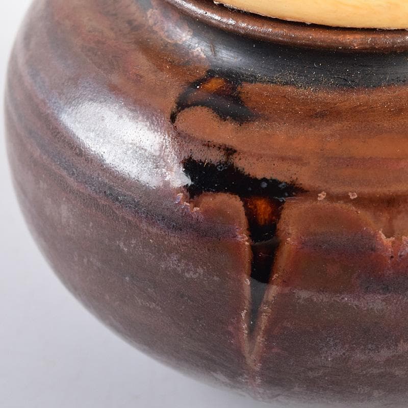 Gojyo 茶入　仕覆三点　啐啄斎極め箱　碌々斎書付二重箱　F　R7745