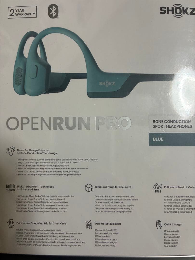 SHOKZ OPENRUN PRO 骨伝導イヤホン 青