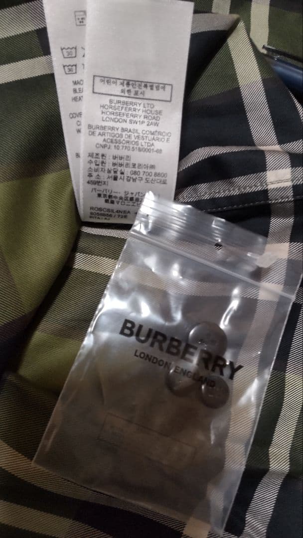 BURBERRY✨️オリーブグリーン・ チェックシャツ[タグ付き・未使用]