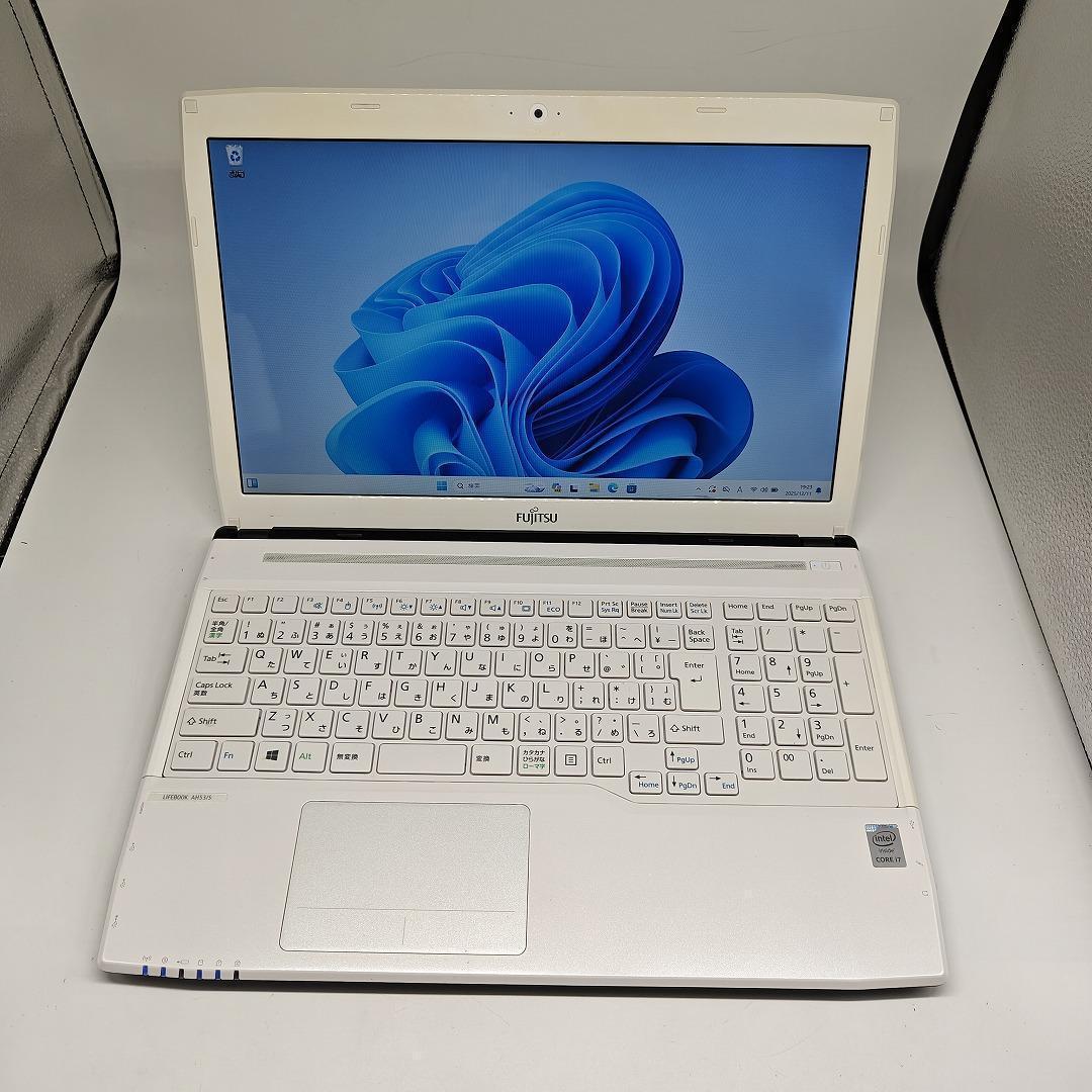 【富士通】AH53 高性能i7 SSD512GB 16GB ホワイト ノートPC