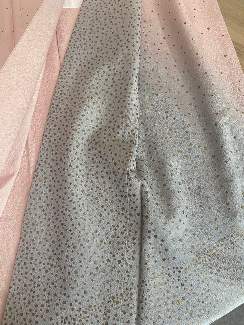 人間国宝　福田喜三郎　訪問着　単衣　箔散らし　暈し染め　金彩　正絹