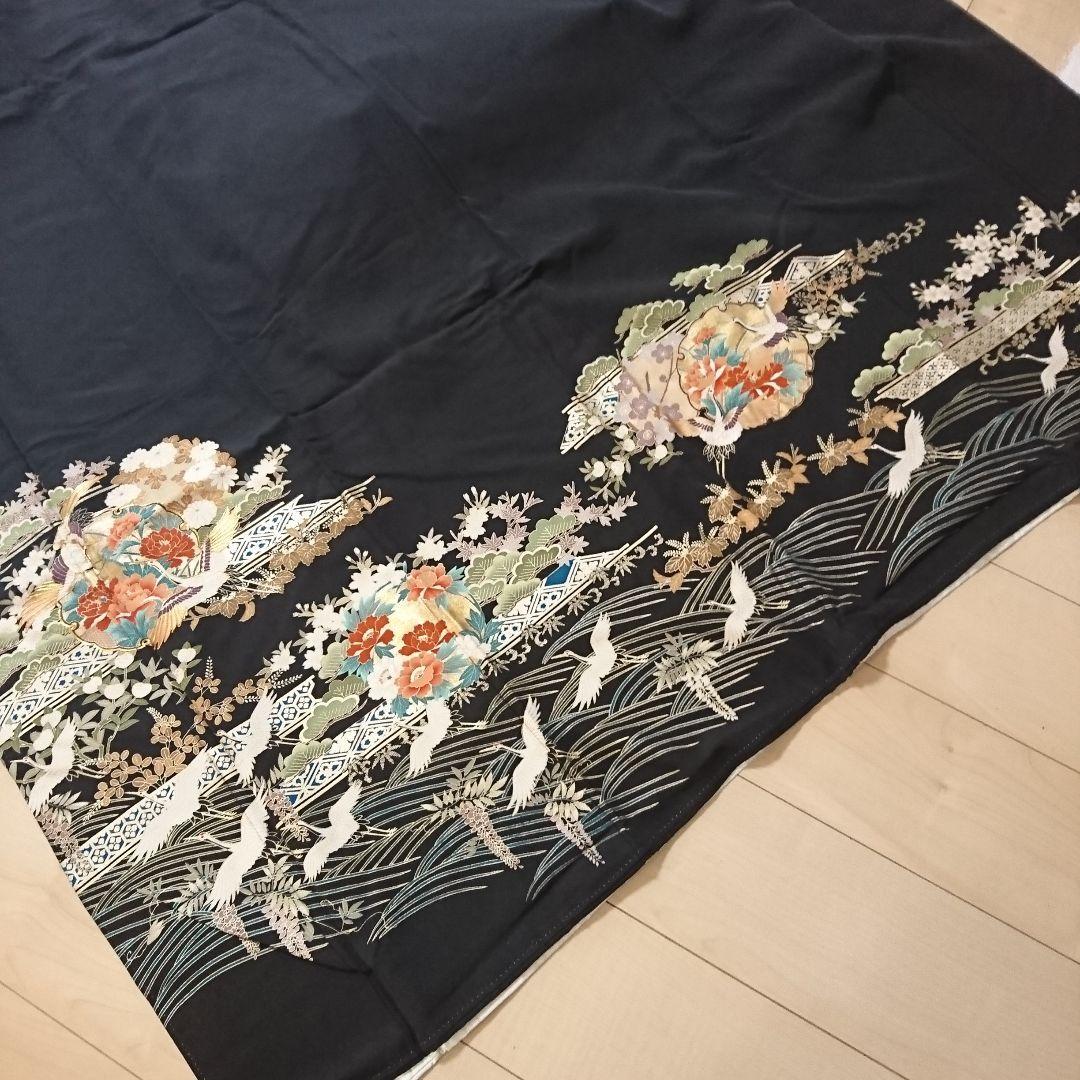 1574★正絹 黒留袖 着物 5枚セット おまとめ リメイク素材